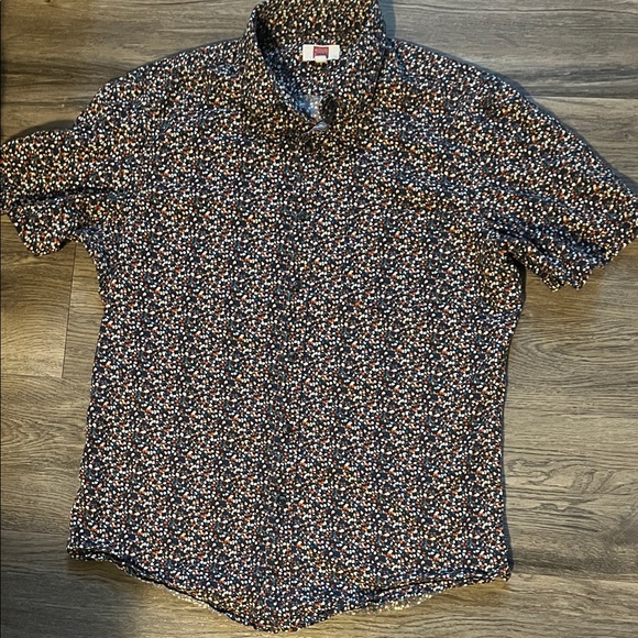 Hudson North Other - Men's Hudson North Short-Sleeve Button-Down Shirt in Navy Multi Dot